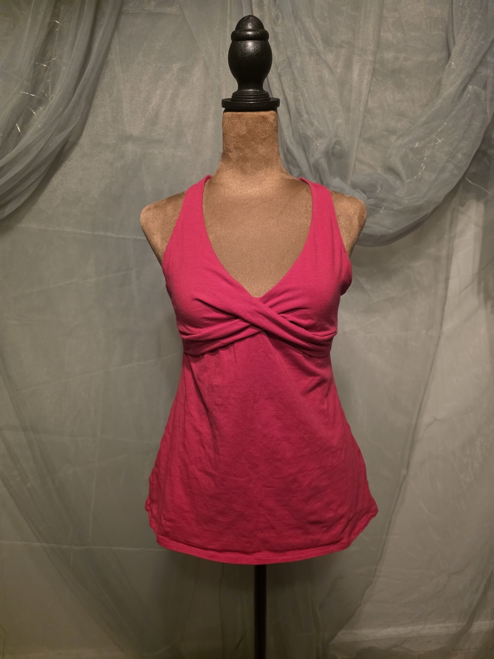 Y2K Size M Twist-Front Pink Tank Top